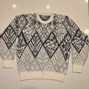 Vintage steep slopes ski sweater grandpa style pullover 80s 90s size Large